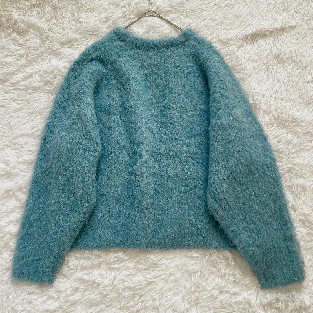 2023AW Whim Gazette ニット Vネック プルオーバー ブルー