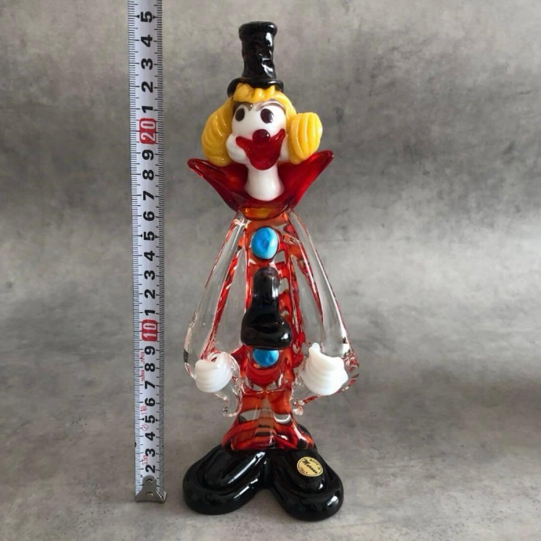 ムラーノガラス ピエロ 人形 ベネチアンガラス　MURANO イタリア製