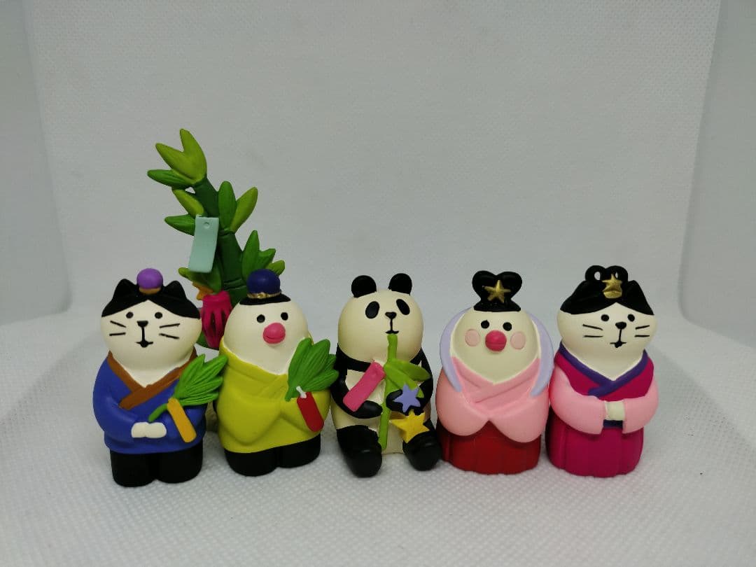 コンコンブル　七夕　文鳥・猫・笹パンダ