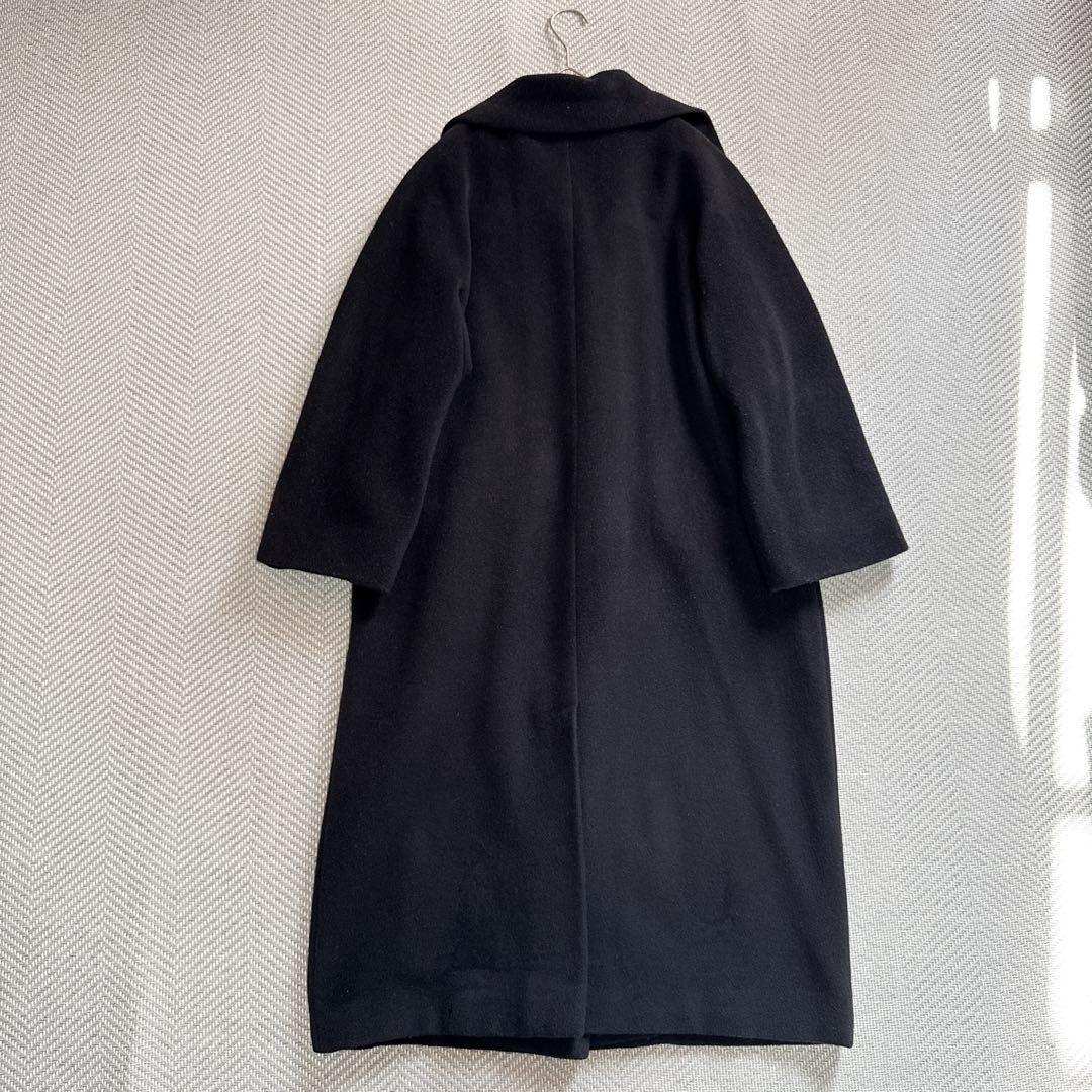美品 最高級白タグ MaxMara カシミヤ バージンウール ロングコート 42