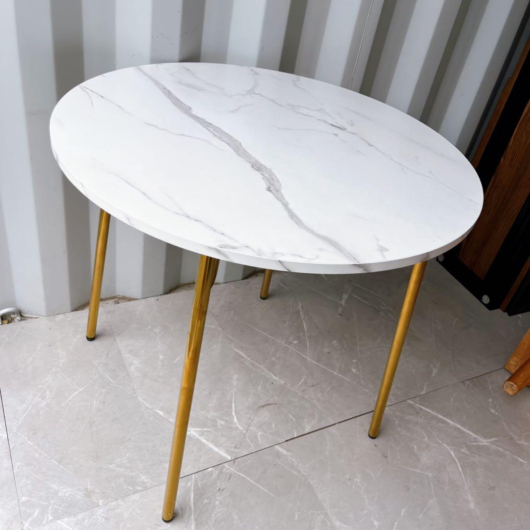 取付無料！フランフラン ベル 大理石風ホワイトラウンドダイニングテーブル✨