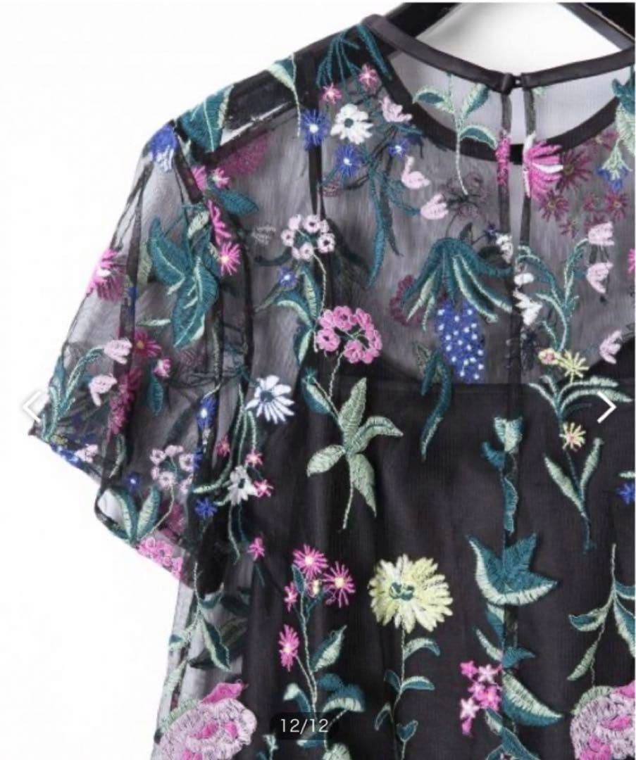 グレースクラス　フラワー刺繍チュール　ワンピース　セットアップ　ダイアグラム