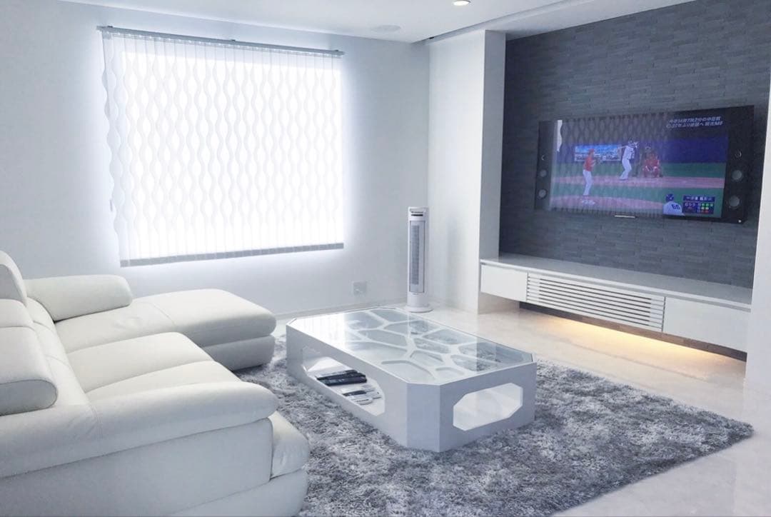 六角形ガラス天板センターテーブル