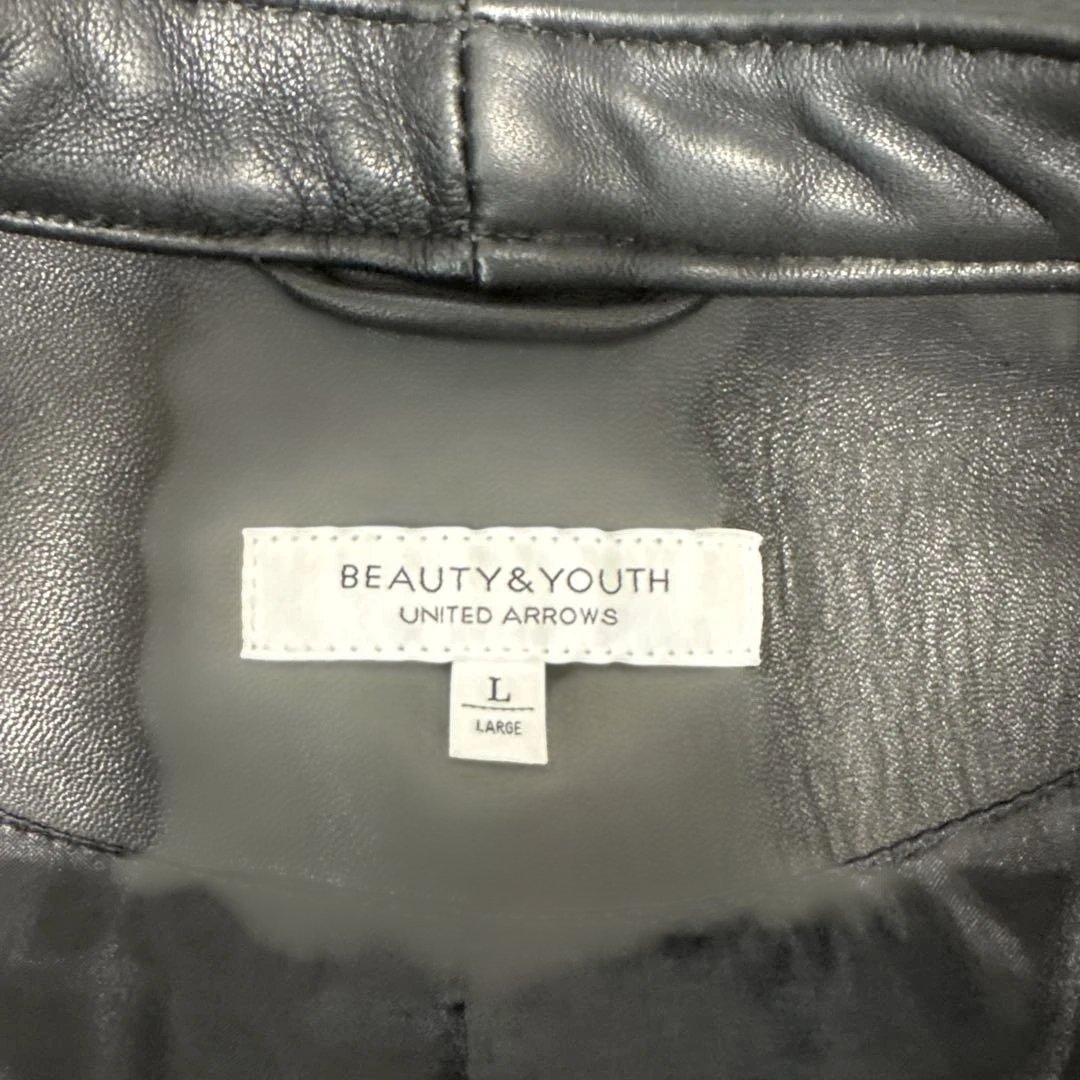 BEAUTY&YOUTH ブラック シングルライダースジャケット L