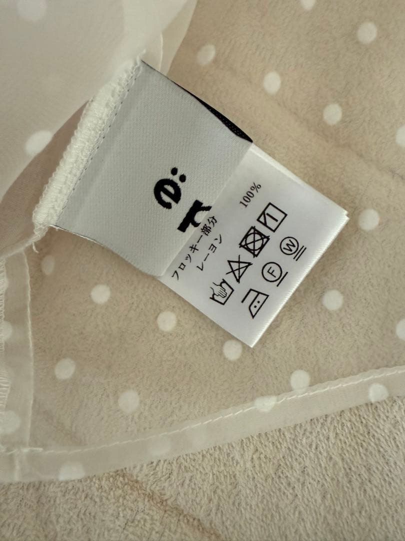 epa／ホワイト ドット柄 半袖ブラウス