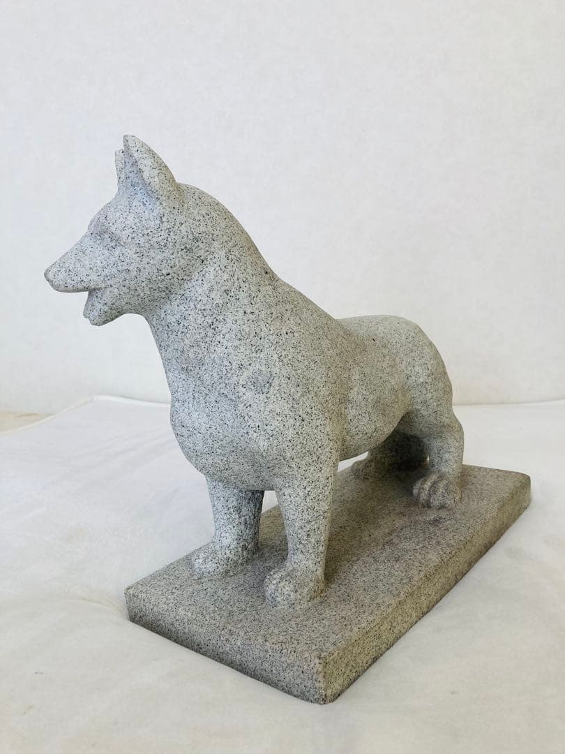 キツネ　狐　お稲荷様　お狐様　石像　白御影石　置物　ご利益　縁起物　商売繁盛