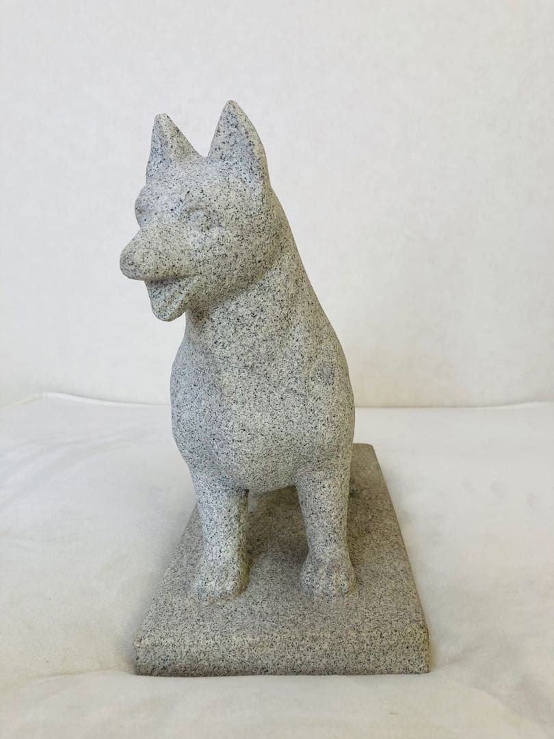 キツネ　狐　お稲荷様　お狐様　石像　白御影石　置物　ご利益　縁起物　商売繁盛