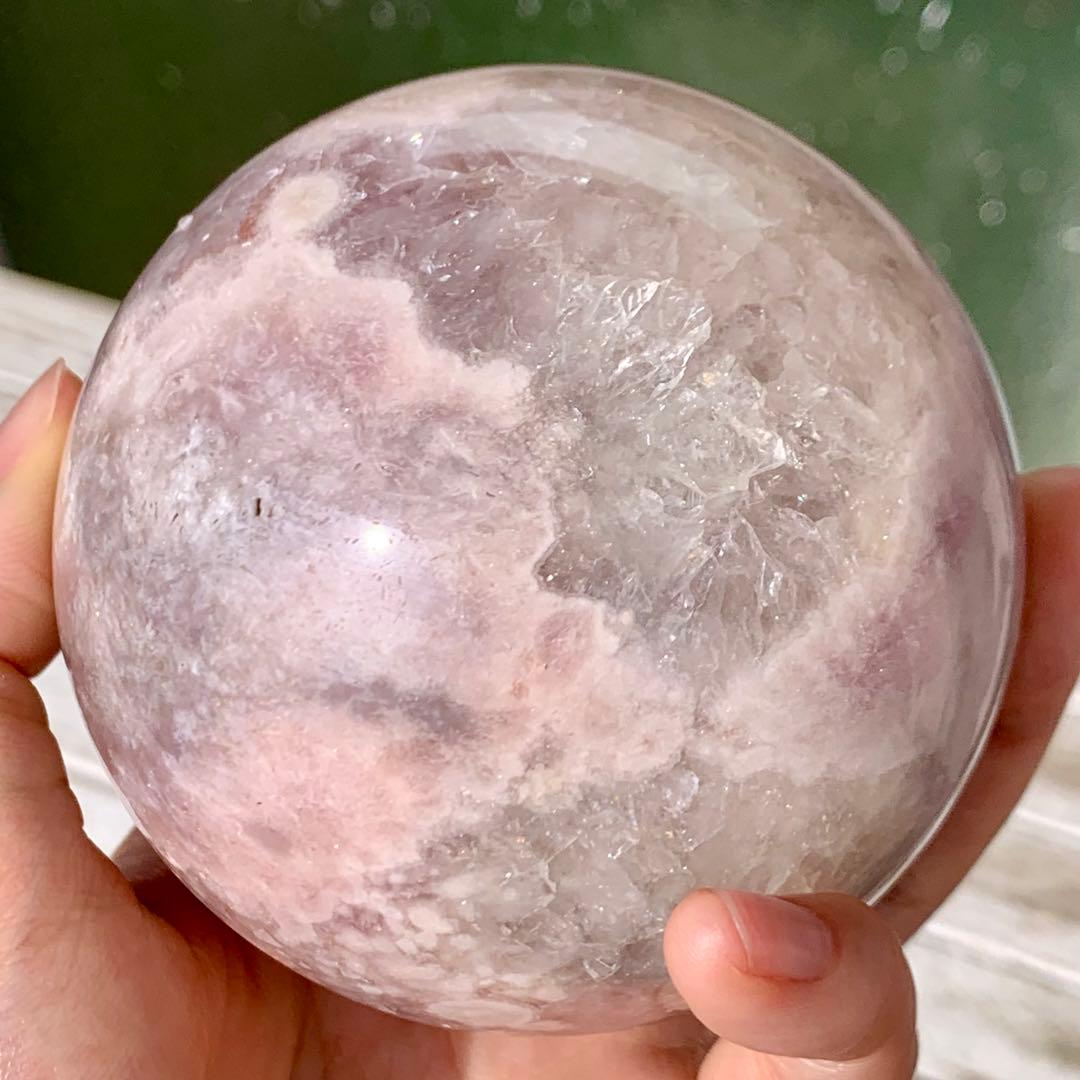 ピンクアメジストフラワーアゲート　大玉　スフィア　8cm ブラジル産