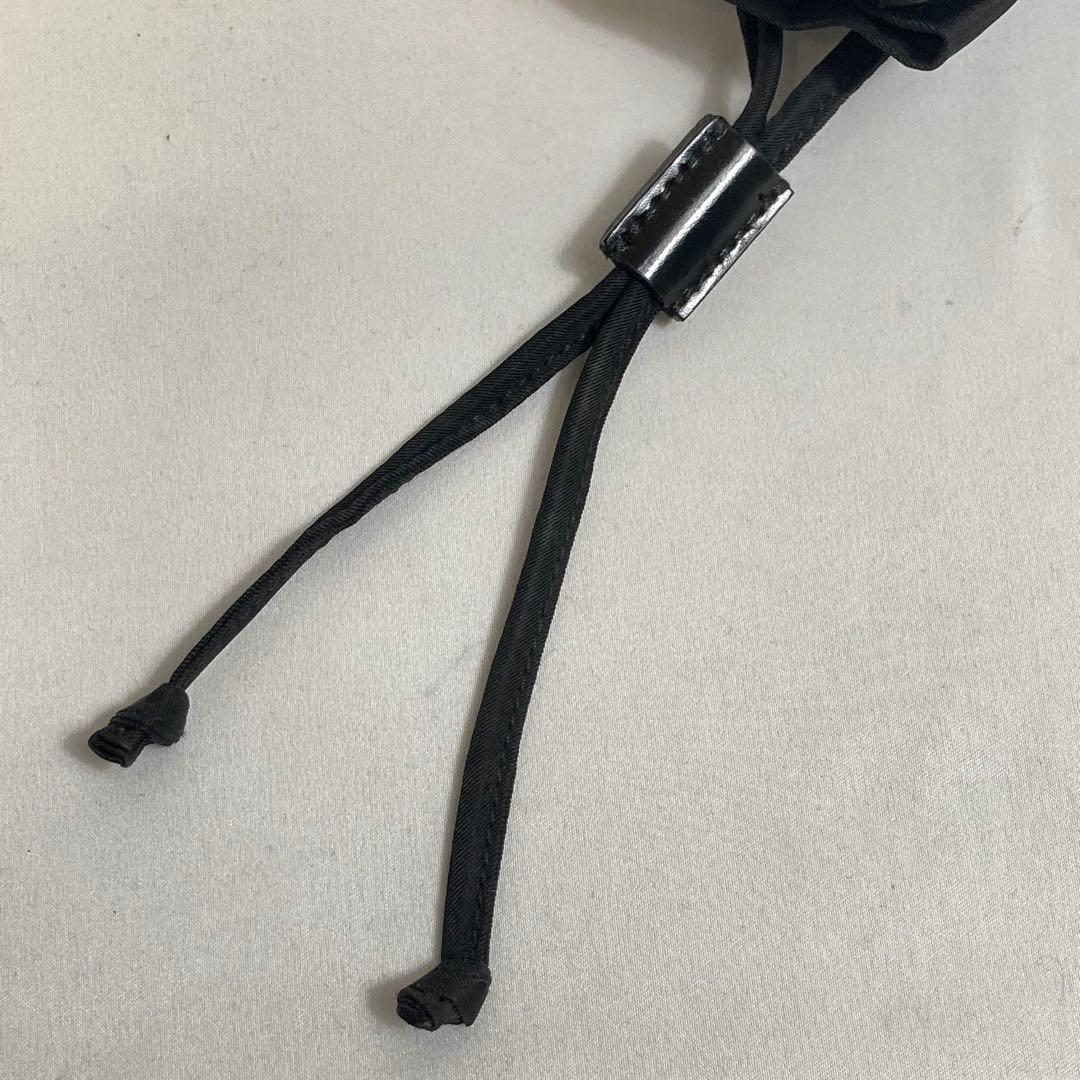 【極美品】PRADA プラダ　巾着ポーチ　バッグ　ブラック　ナイロン　三角ロゴ