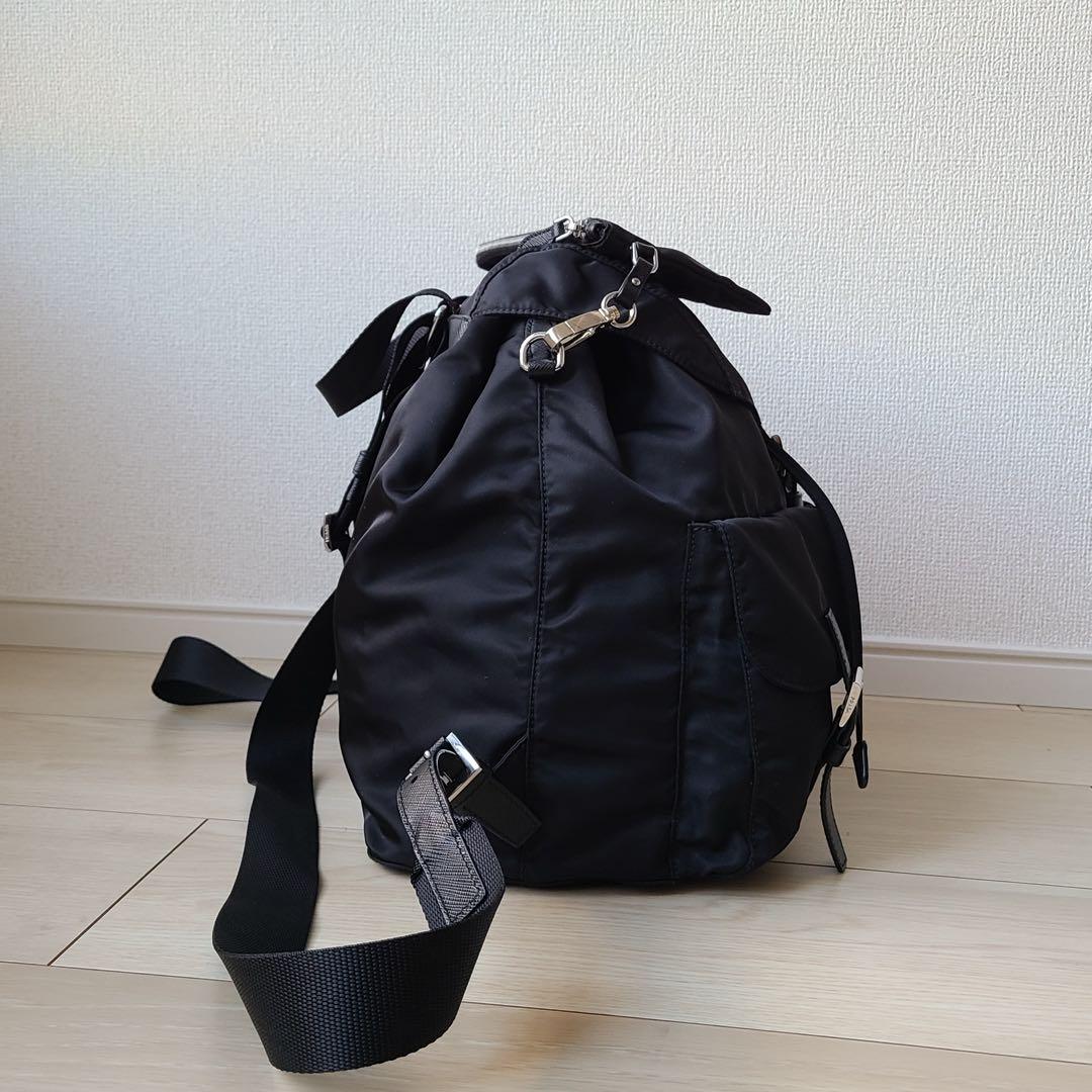 現行品 PRADA re-nylon ポーチ付きバックパック 黒
