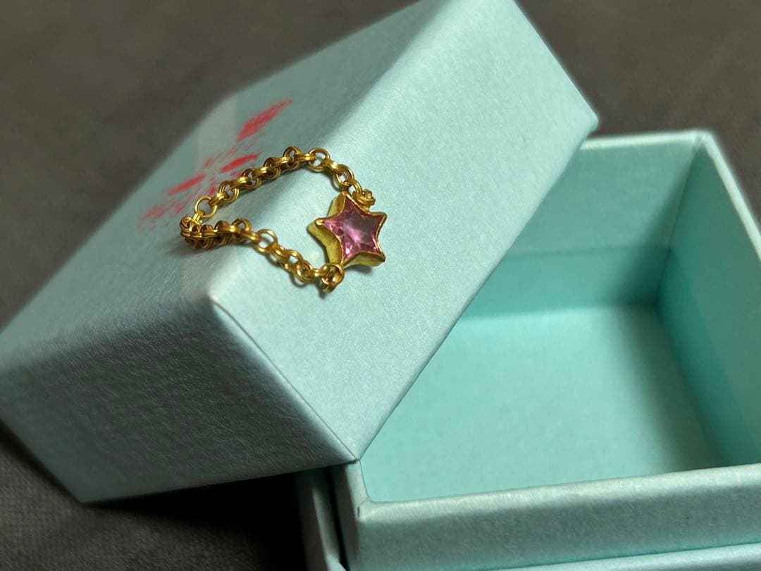 マリーエレーヌドゥタイヤック　22K ピンクトルマリン　チェーンリング　指輪　星