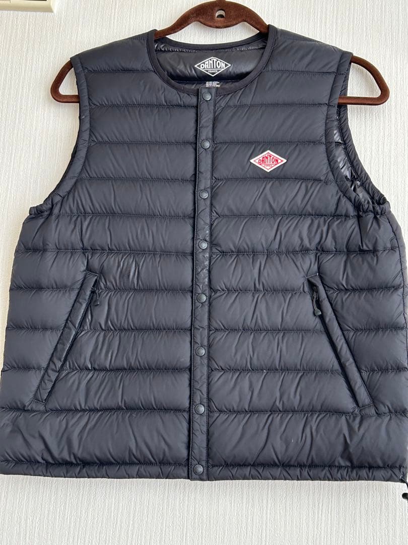 DANTON ダントン クルーネック インナーダウンベスト 黒　36