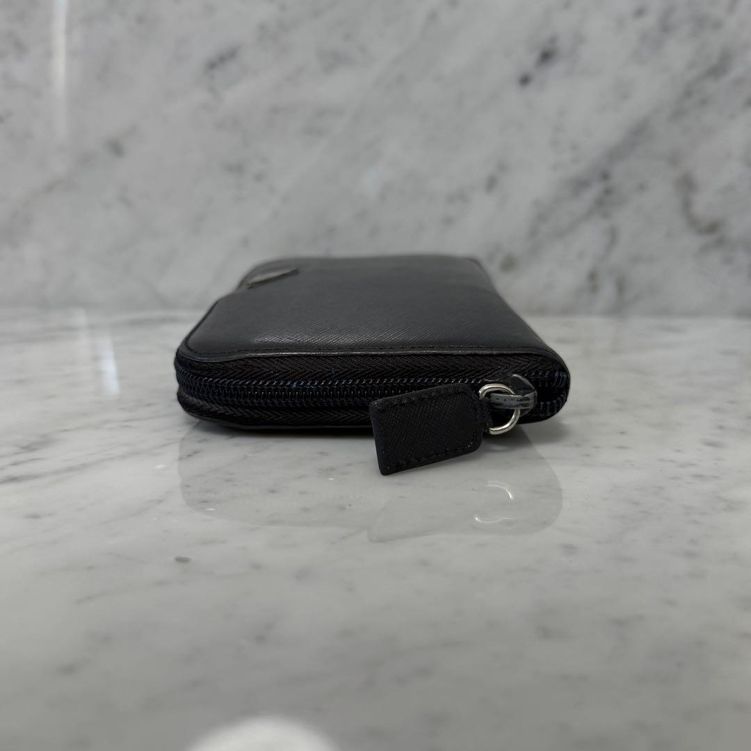 PRADA プラダ ラウンドファスナー 長財布 サフィアーノ ネイビー 3角