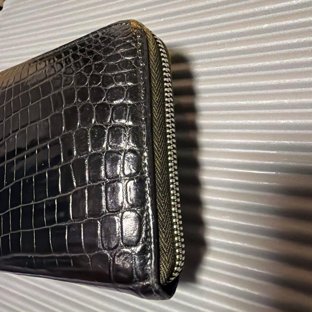 定価25万PRECIOUS PRESTIGE ラウンドジップ シャイニングクロコ