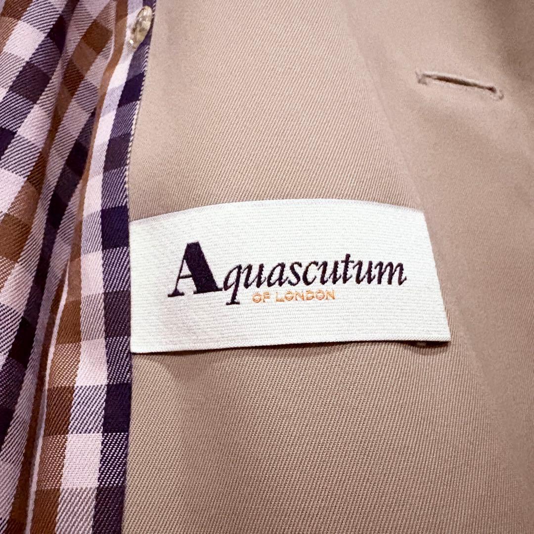 極美品★アクアスキュータム トレンチコート ベージュ 英国製 XL