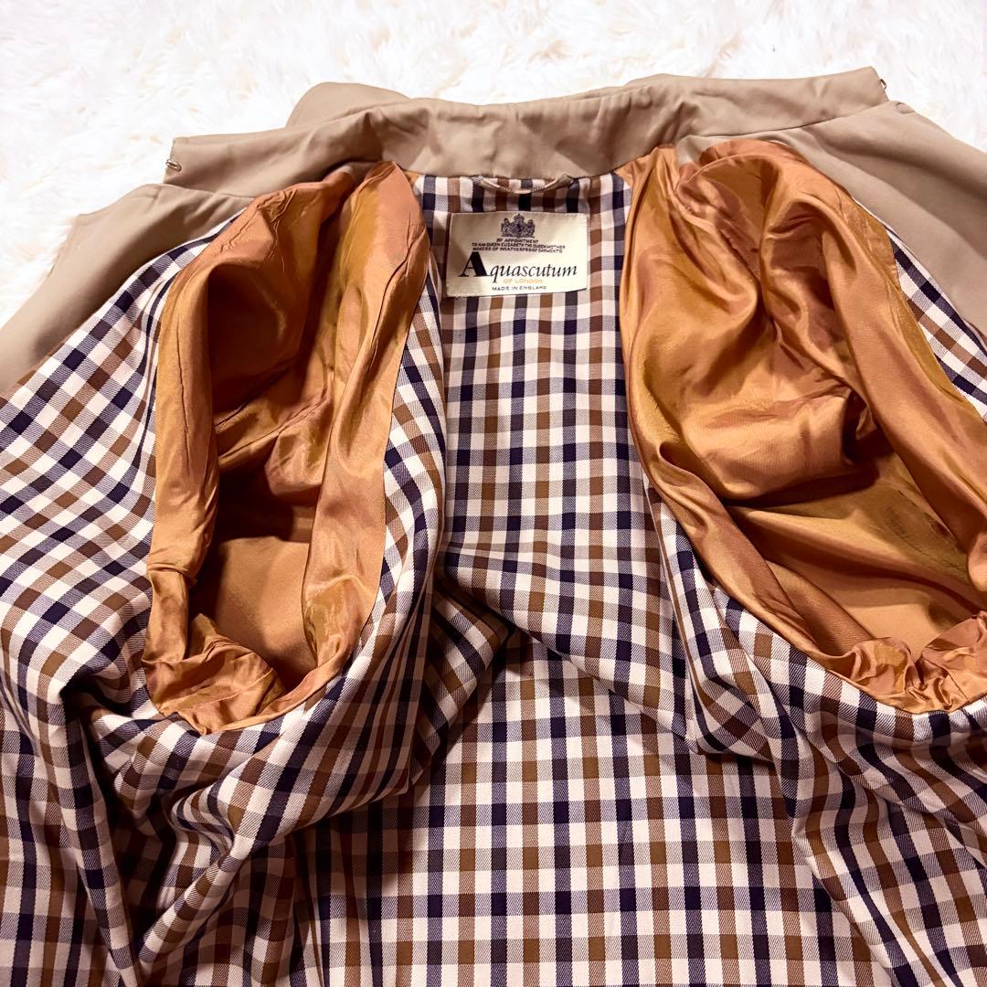 極美品★アクアスキュータム トレンチコート ベージュ 英国製 XL