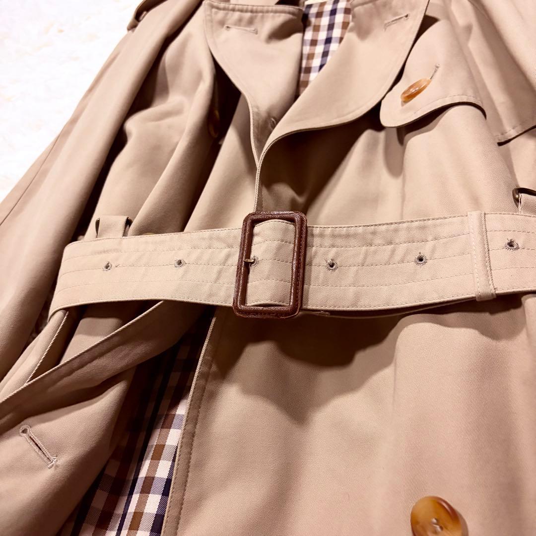 極美品★アクアスキュータム トレンチコート ベージュ 英国製 XL