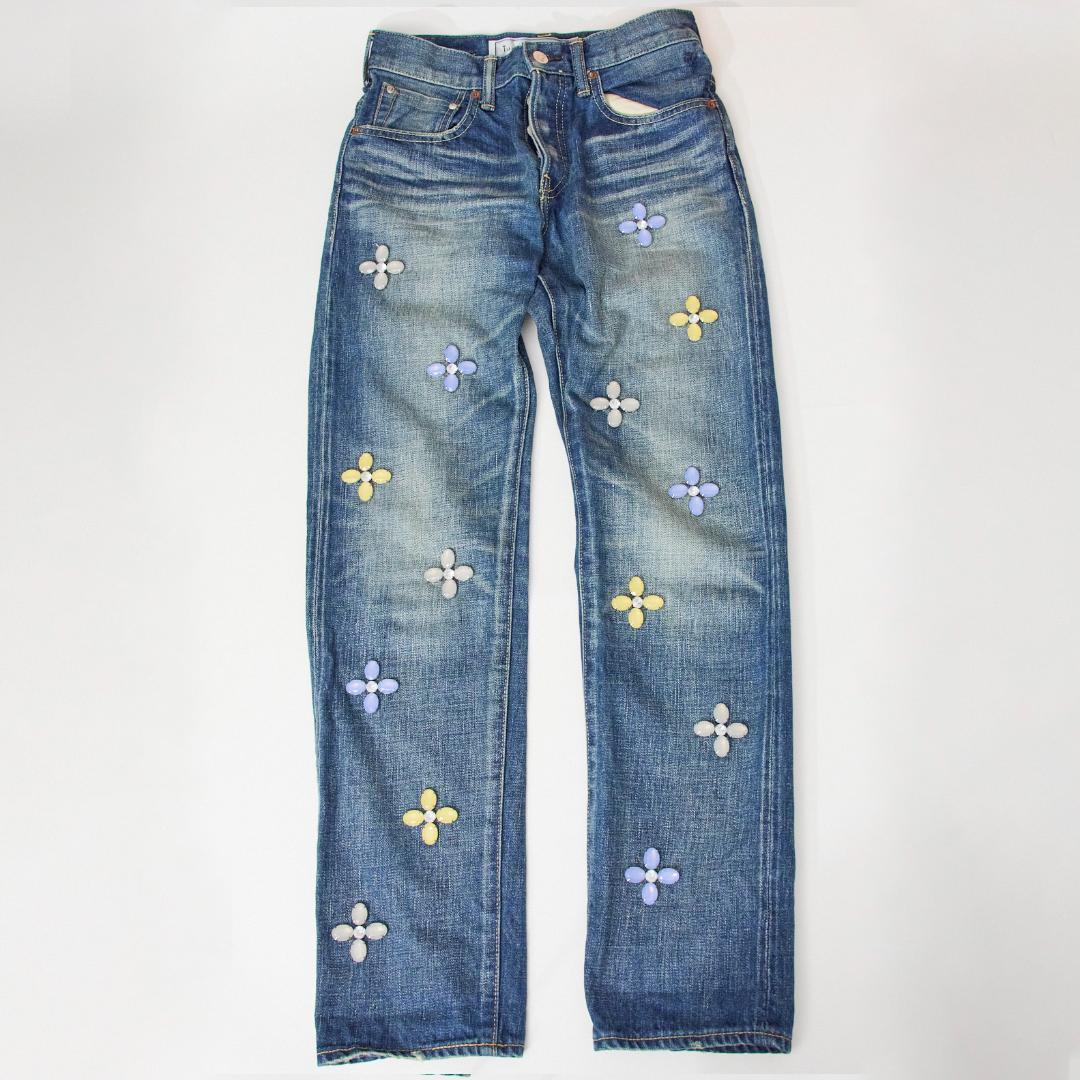トゥエモントレゾア　デニム　ビーズ　フローラル