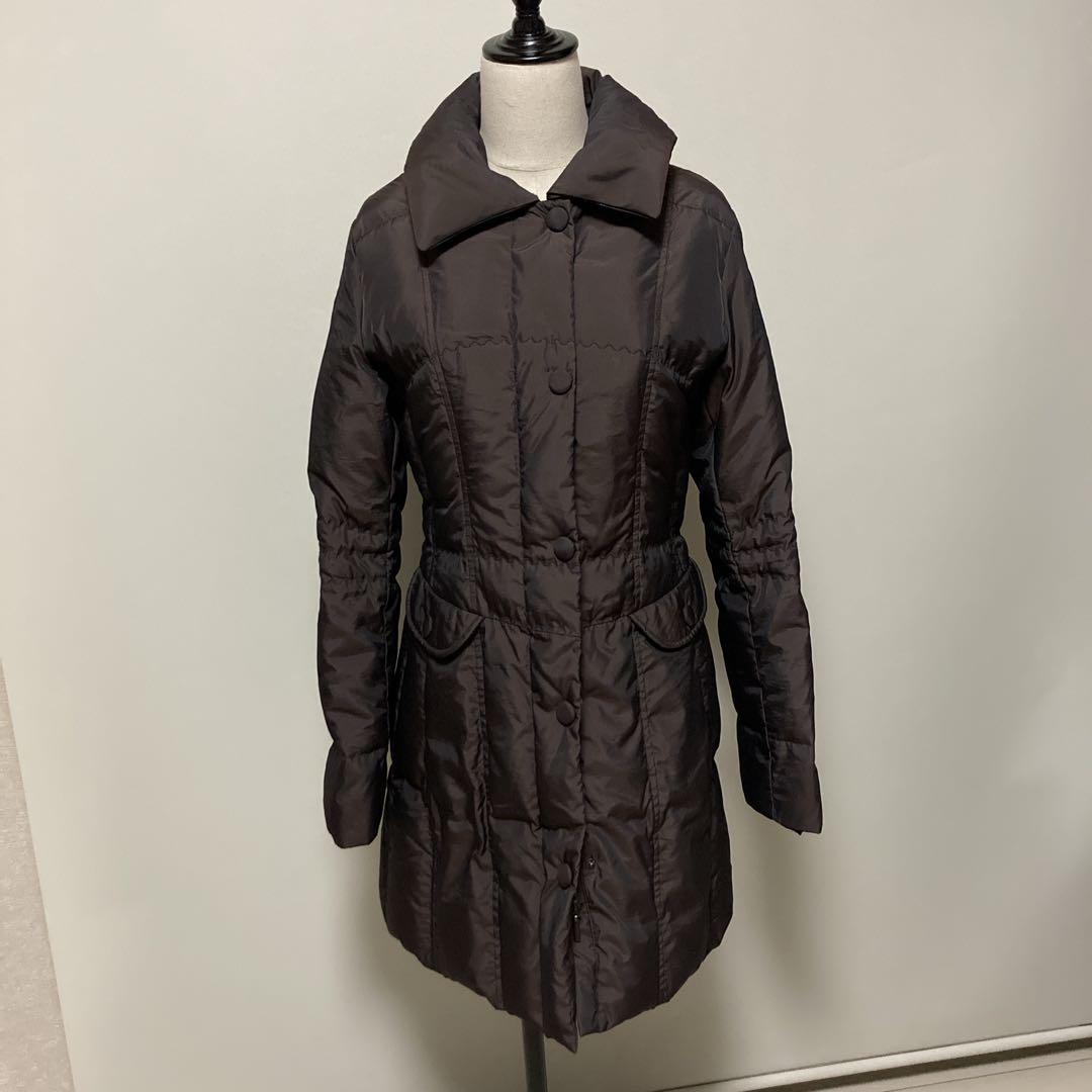 【希少美品】マックスアンドコー　ブラウン　ロングダウンコート　ダブルジップアップ