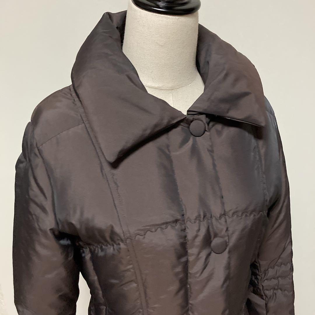 【希少美品】マックスアンドコー　ブラウン　ロングダウンコート　ダブルジップアップ