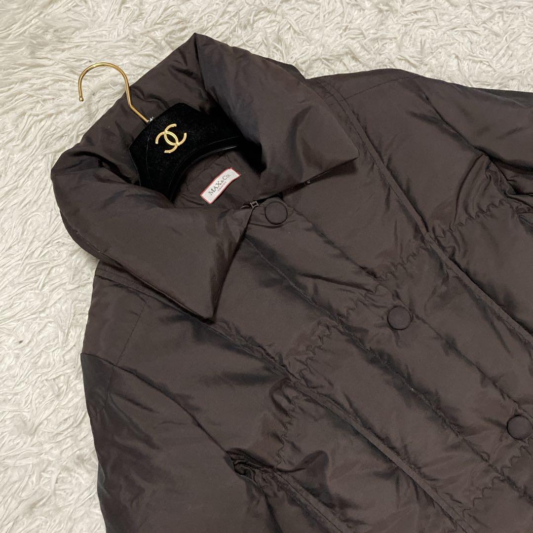 【希少美品】マックスアンドコー　ブラウン　ロングダウンコート　ダブルジップアップ