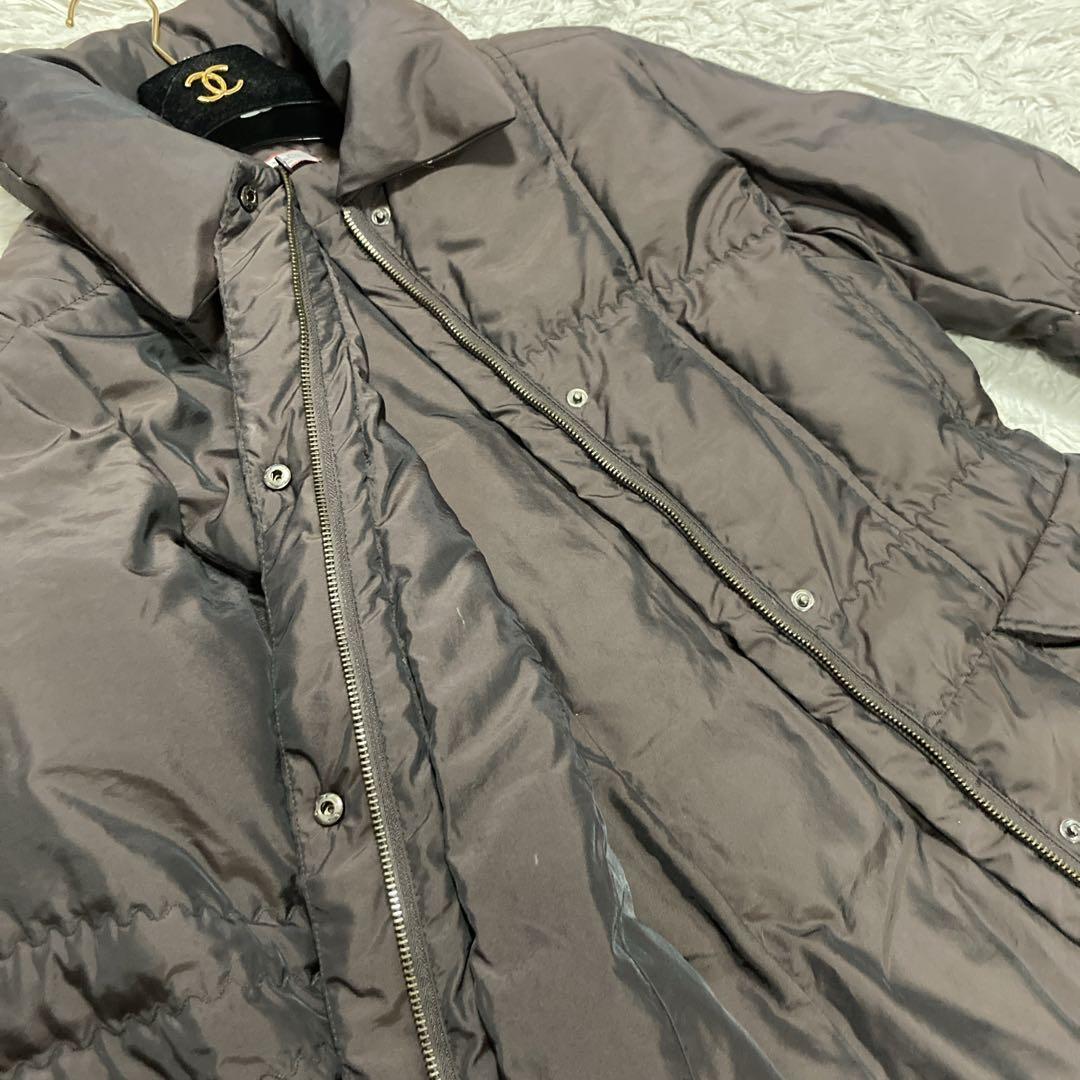 【希少美品】マックスアンドコー　ブラウン　ロングダウンコート　ダブルジップアップ