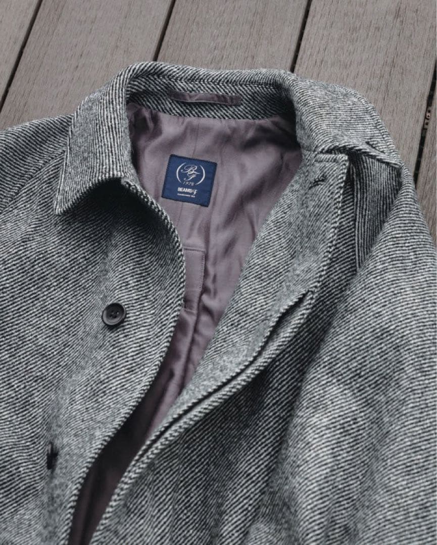 BEAMS F / HARRIS TWEED ダイアゴナル シングル コート