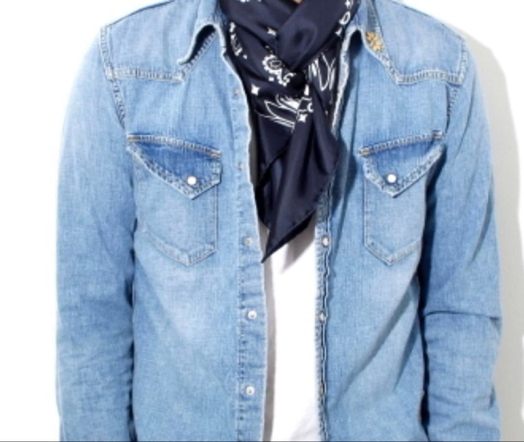 レア　MANIPURI シルク108 バンダナ　ペイズリー　大判ストール　黒