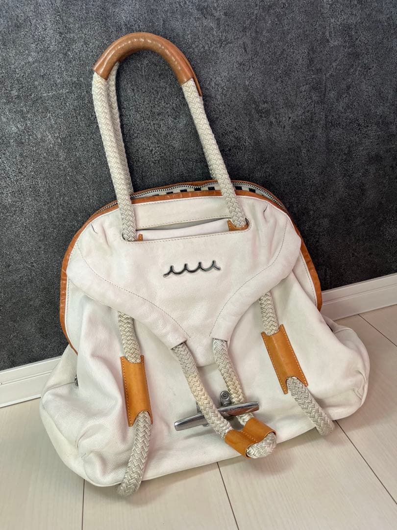 ア*ス様 ムータマリン　バッグ　クリートセーラーバッグ　ゴート革　ホワイト