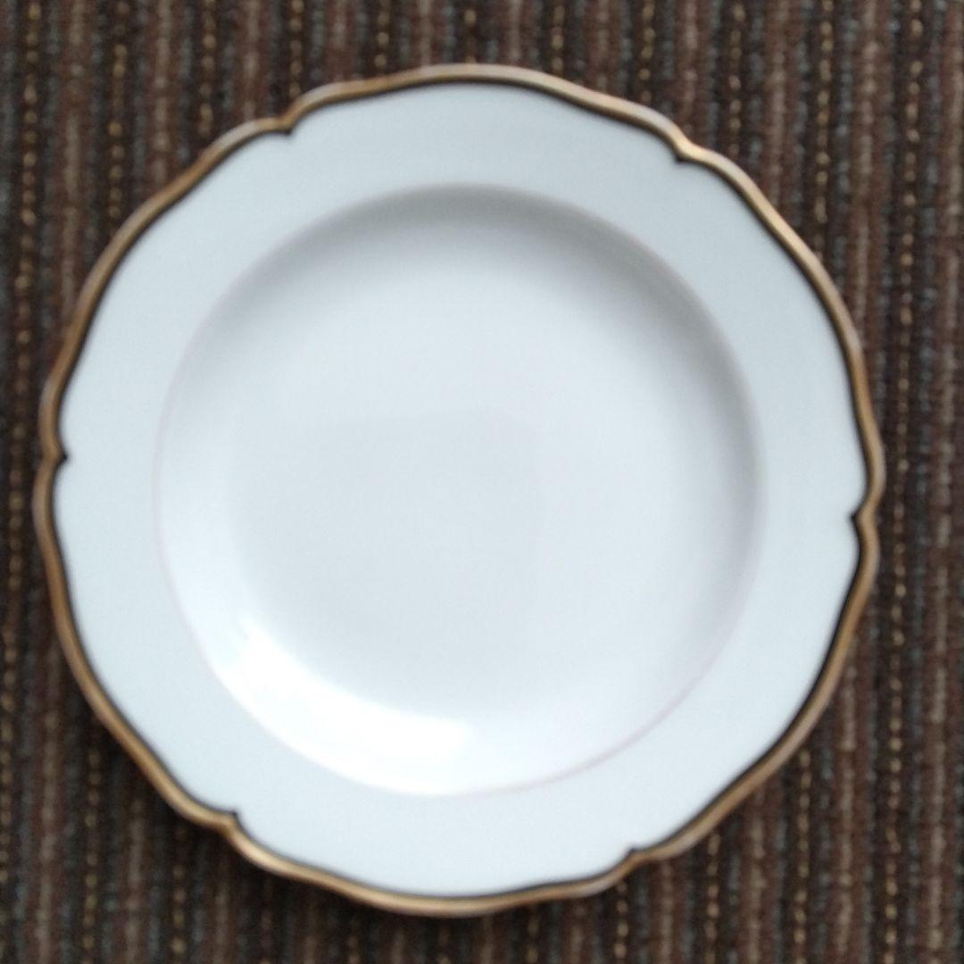 ドイツ　KPM　ベルリン王立磁器製陶所　花リム　金彩濃紺ライン　ケーキ皿２枚