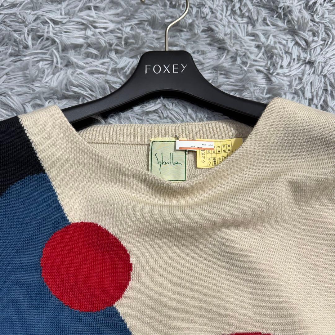 美品✨22AW 現行品 シビラ サークルインターシャアートデザインニット M