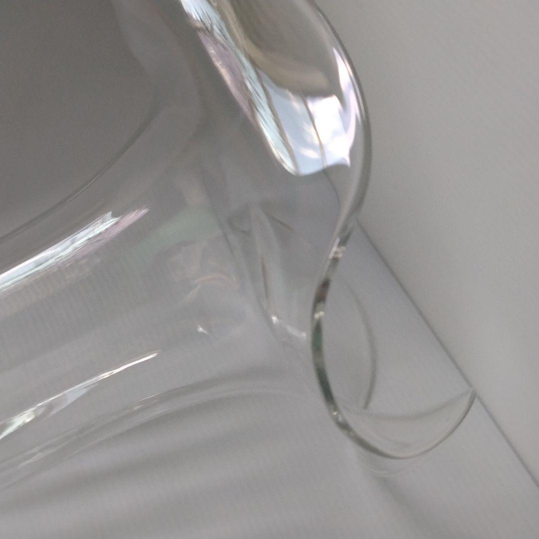 イタリア製 特大 ガラス フラワーベース 花器 フリル クリア 立花 40cm