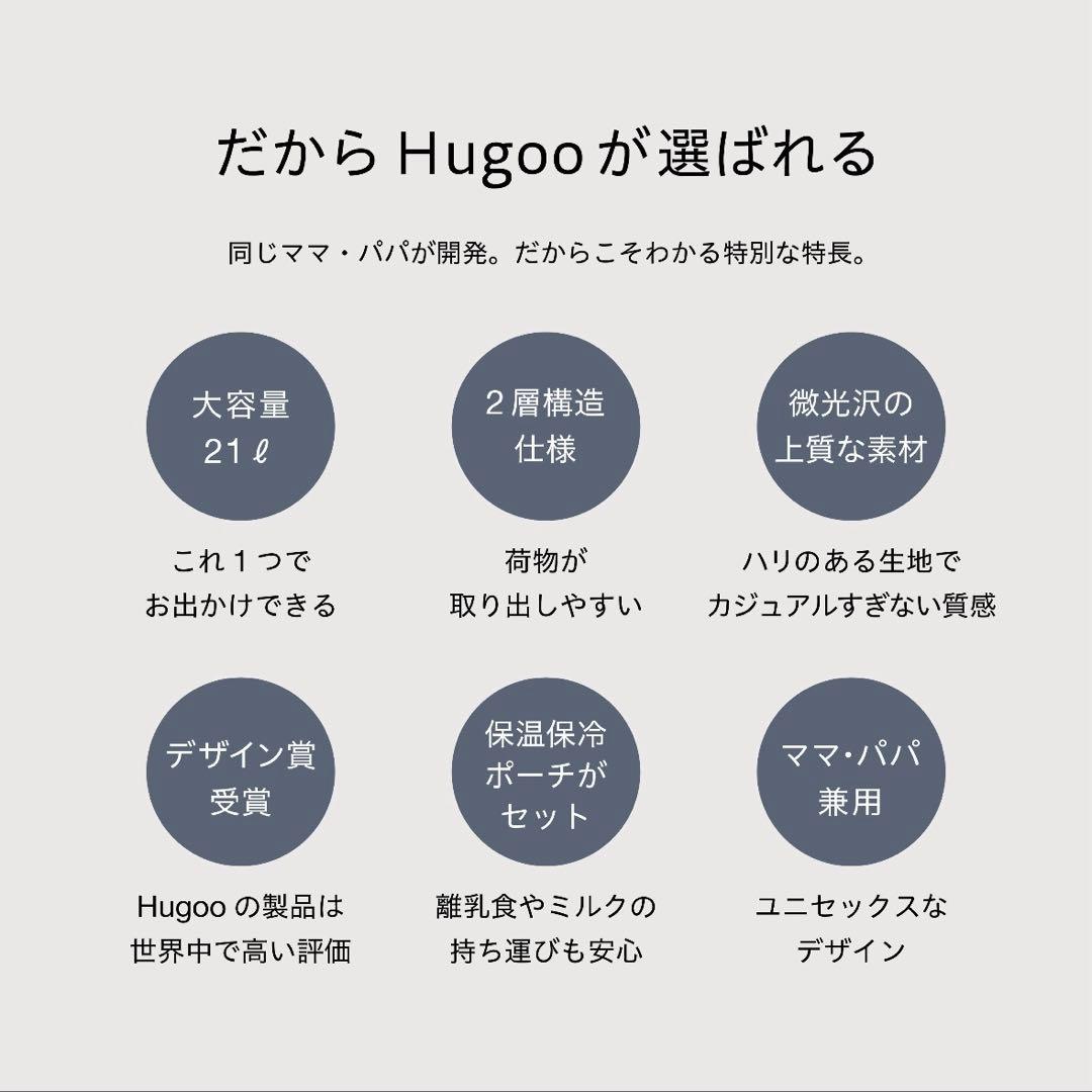 新品未使用品　Hugoo ハグー　マザーズバッグ リュック　保冷保温ポーチ付き