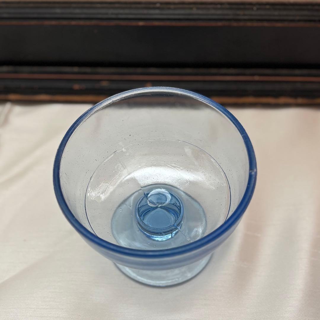 昭和レトロ　青色デザートカップ 5個セット　ガラス　かき氷