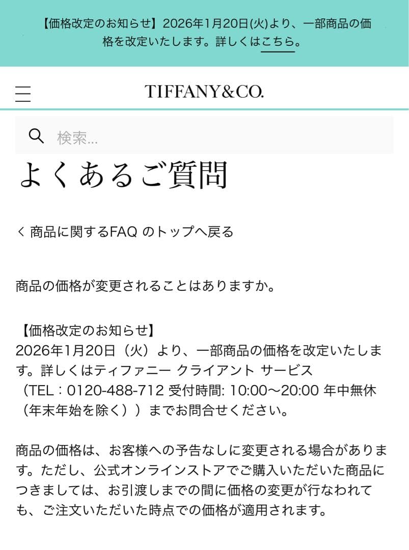 Tiffany & Co. ハードウェア　スモールリンクネックレス