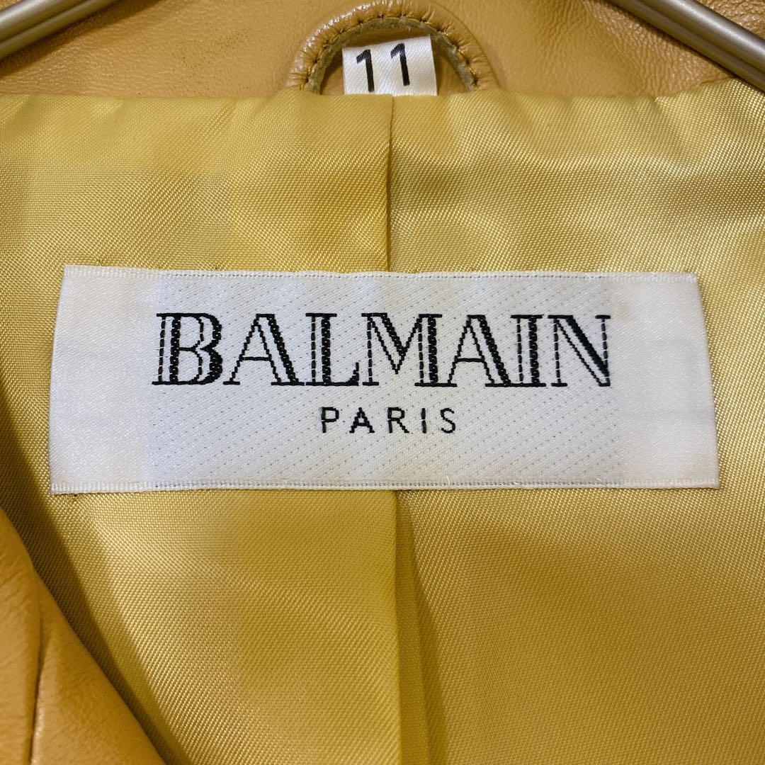 バルマン ラムレザージップアップジャケット ブルゾン L相当