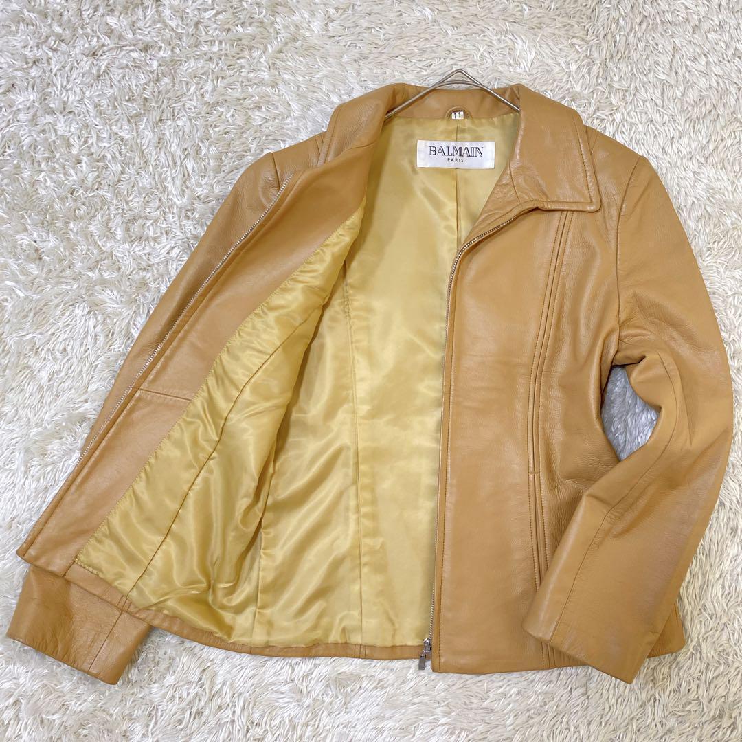バルマン ラムレザージップアップジャケット ブルゾン L相当