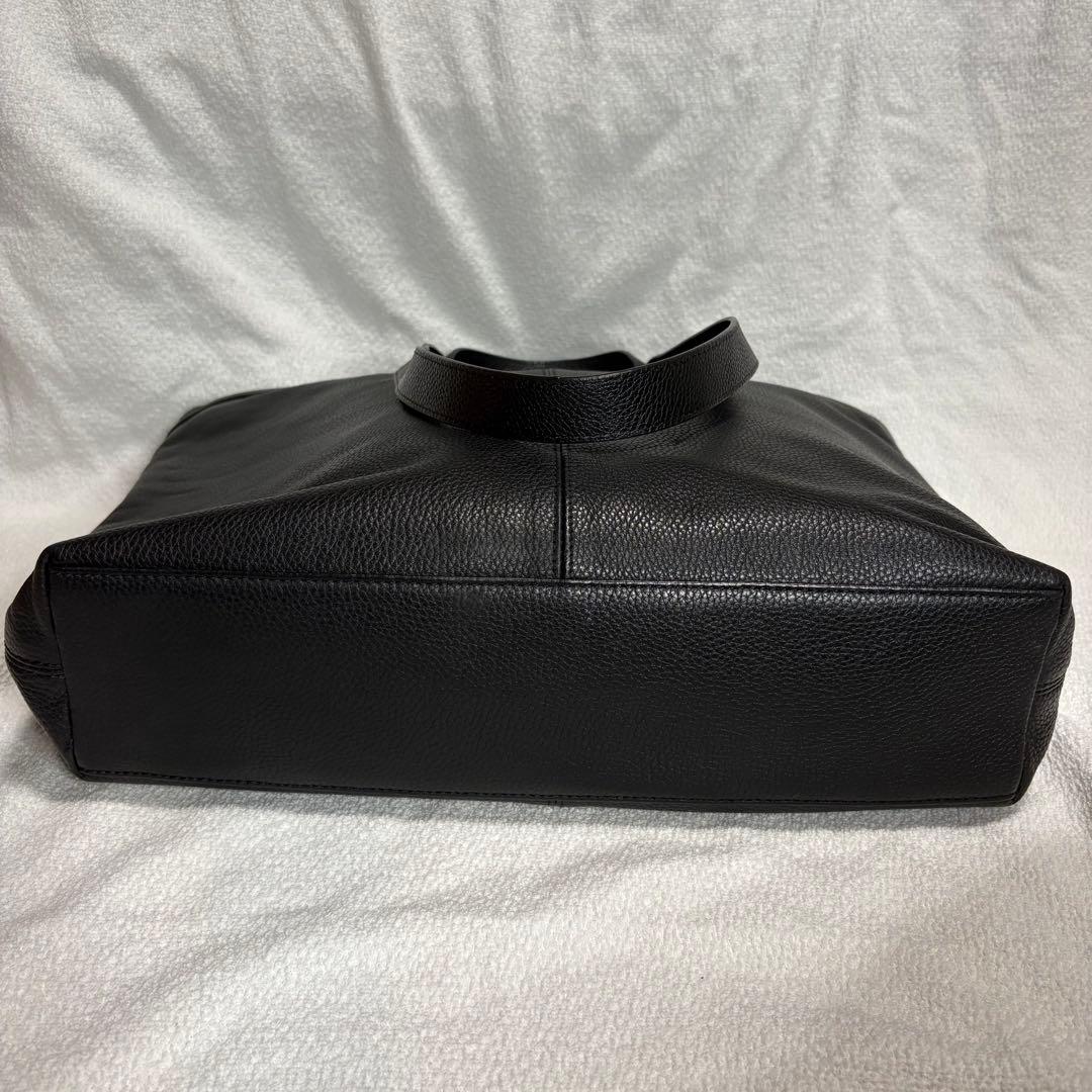 UNITED ARROWS ブラックレザートートバッグ　シボ革 2way