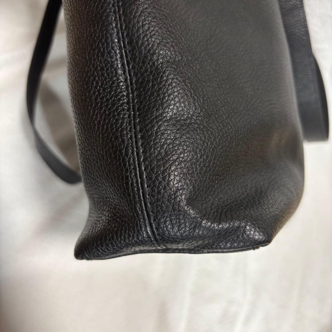 UNITED ARROWS ブラックレザートートバッグ　シボ革 2way