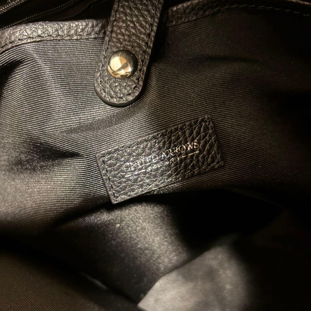 UNITED ARROWS ブラックレザートートバッグ　シボ革 2way