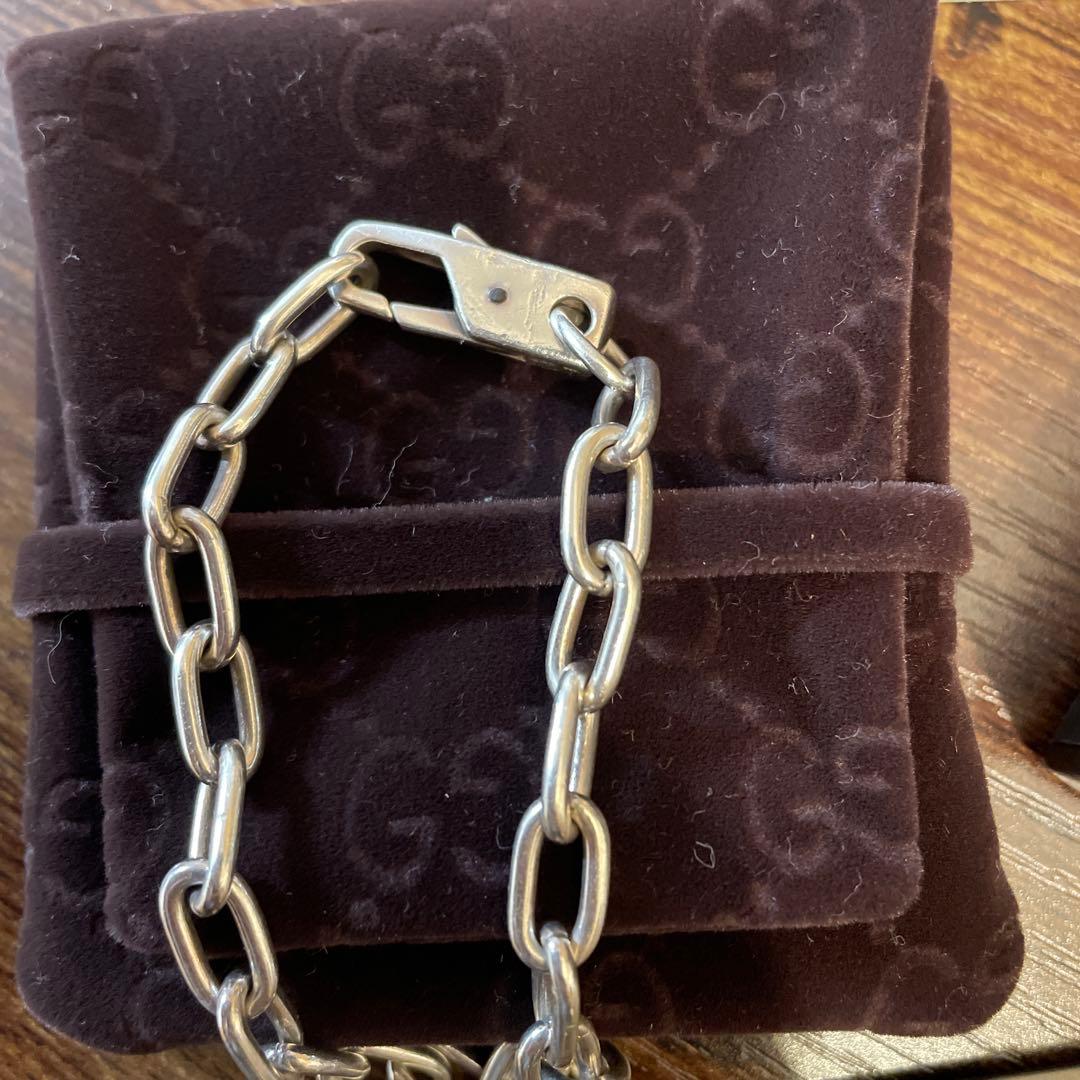 GUCCI ブレスレット　プレート　チェーン　シルバー　925