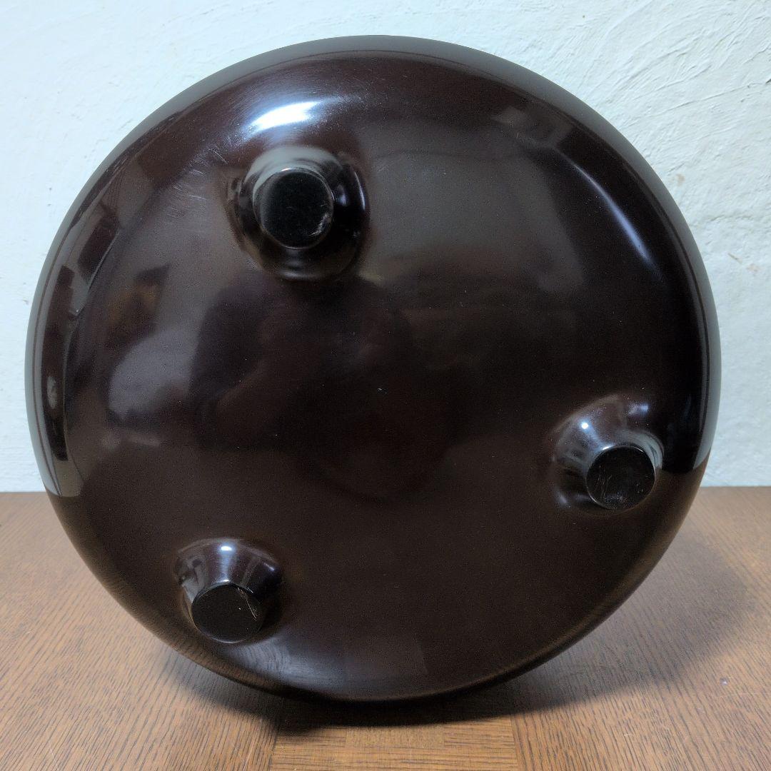 茶道具 面取風炉 唐銅 茶色 丸型