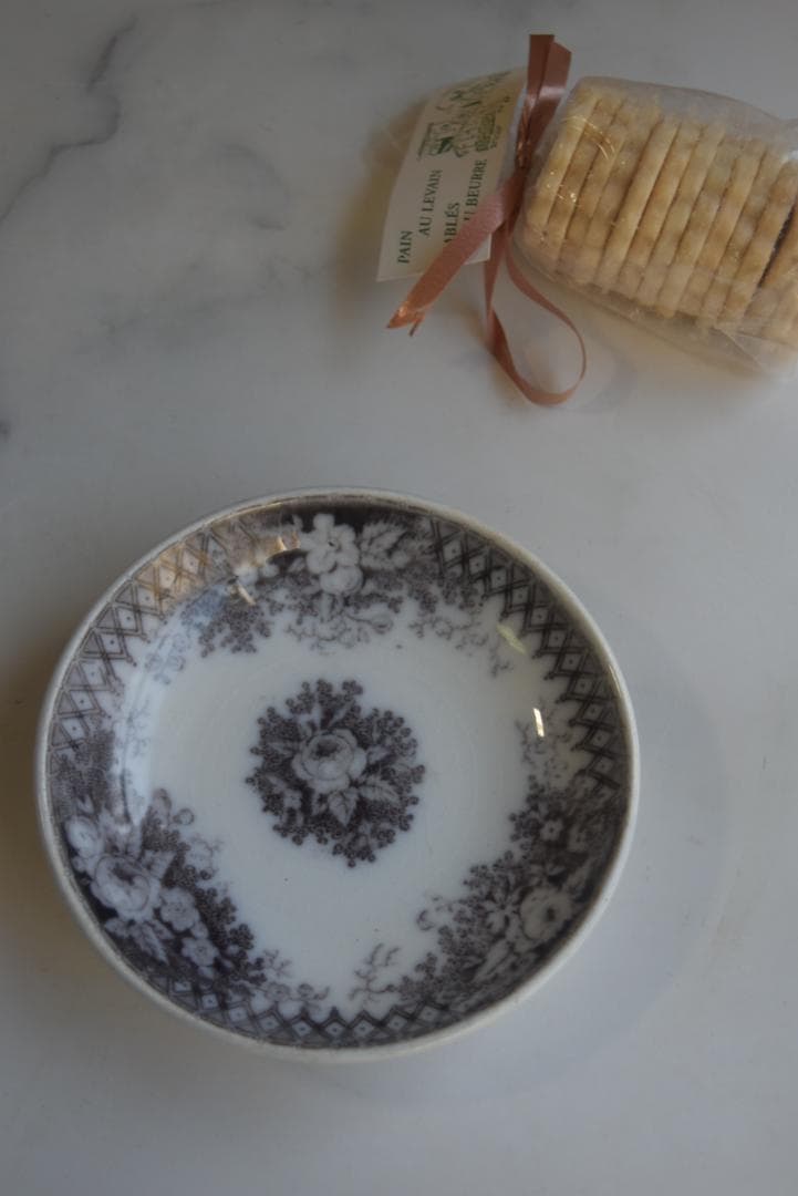 3枚組　サルグミンヌ　ジャルディニエール黒の小皿13.5㎝　ボウル　アンティーク