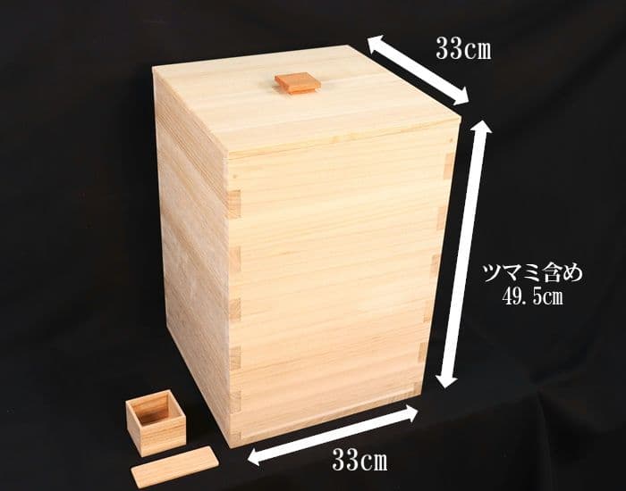 30キロ用桐米びつ　新米　最高峰　コシヒカリ伝統工芸