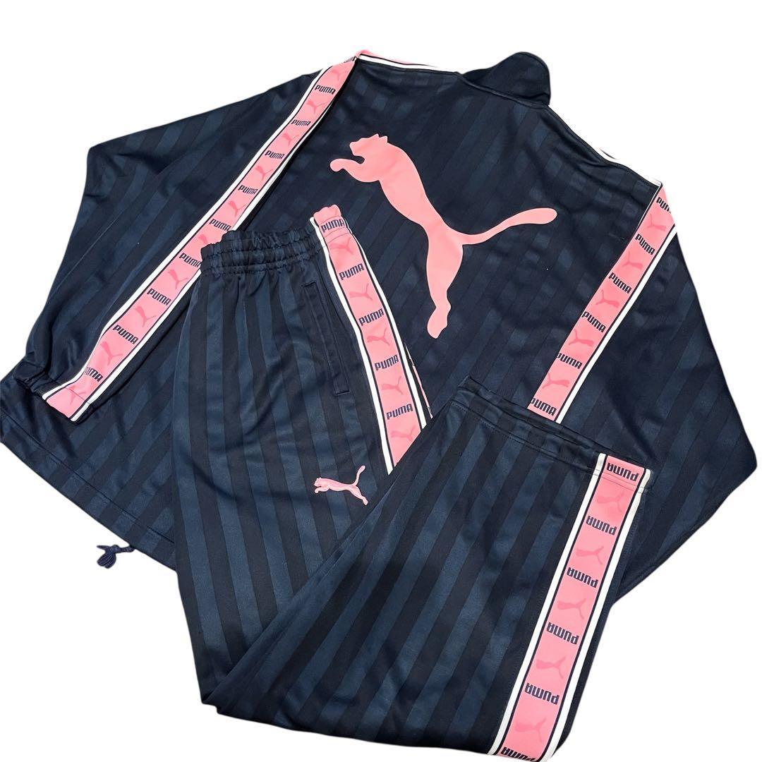 PUMA プージャー　セットアップ　ピンク　刺繍ロゴプリント