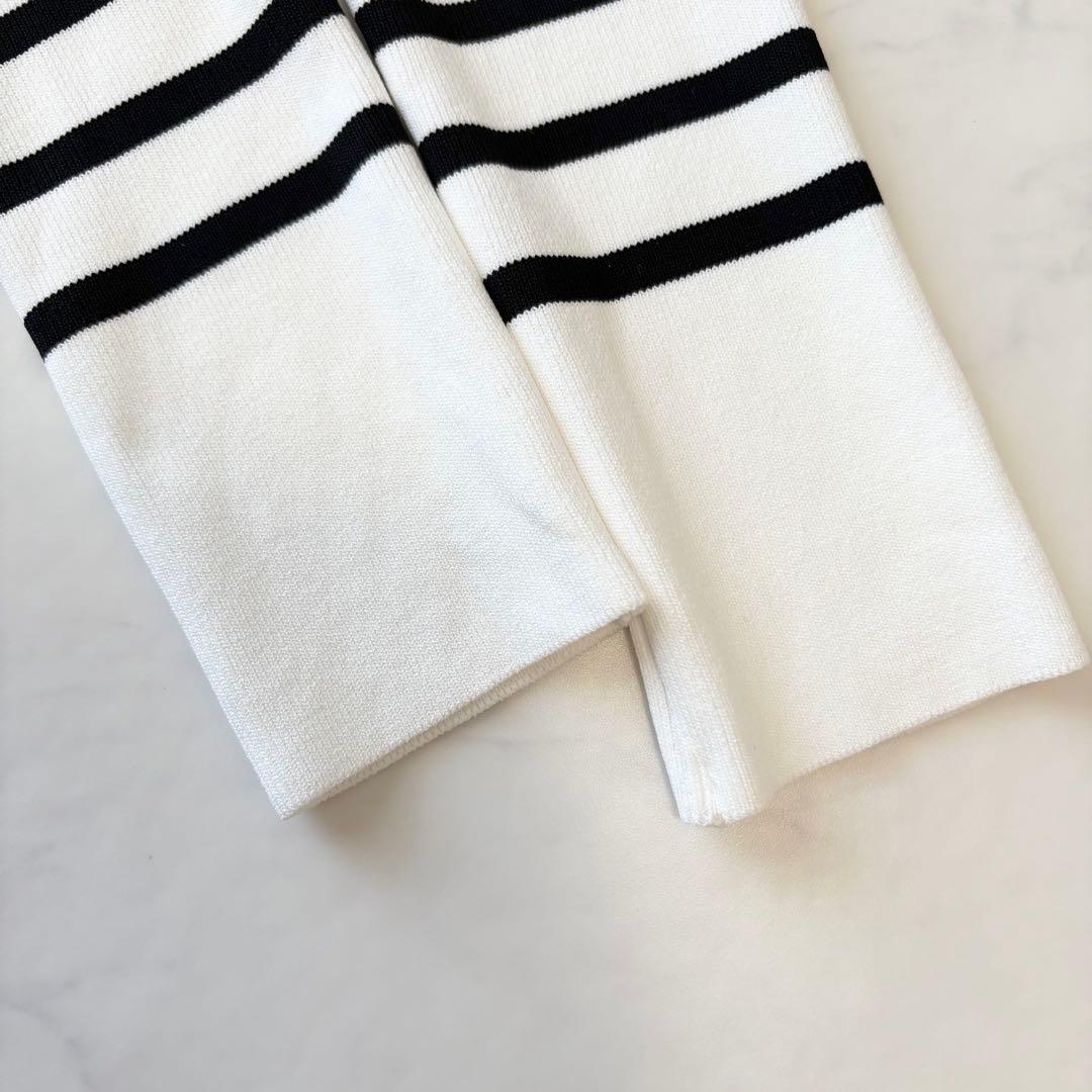 ボーダーズアットバルコニー ニット パール ボーダー レーヨン 美品 38