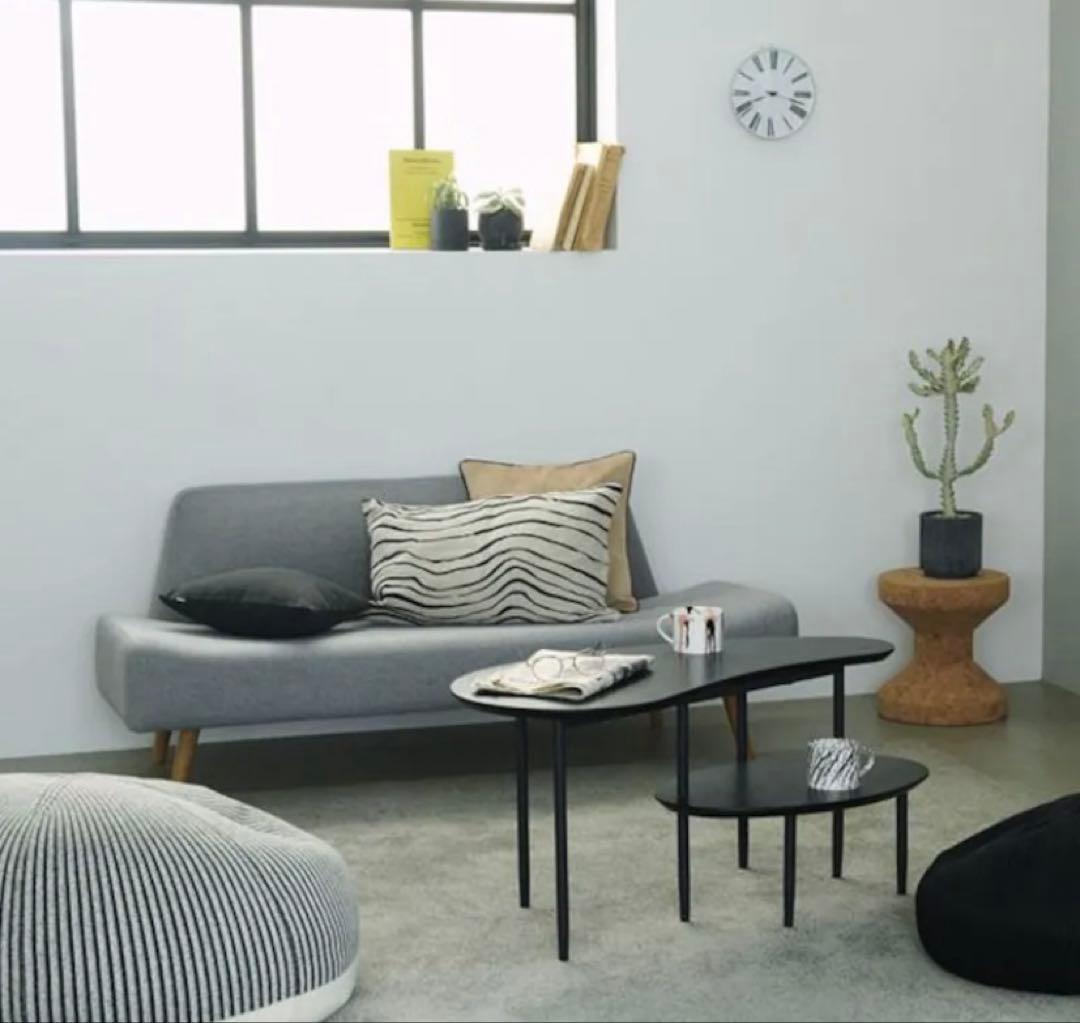無印良品　［IDEE〕AO SOFA グレーの布製ソファ 2人掛け
