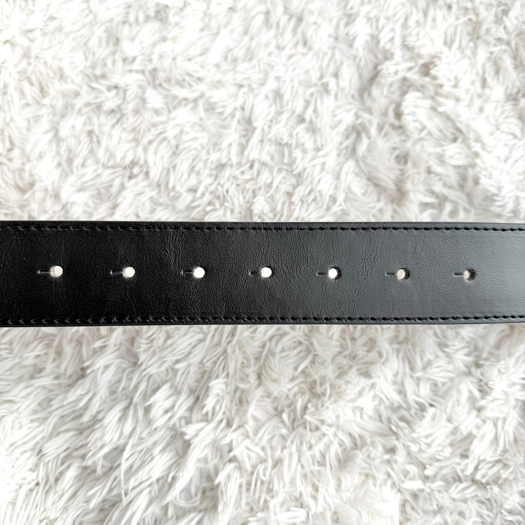【美品】GUCCI ベルト インターロッキング GG デカロゴ ブラック