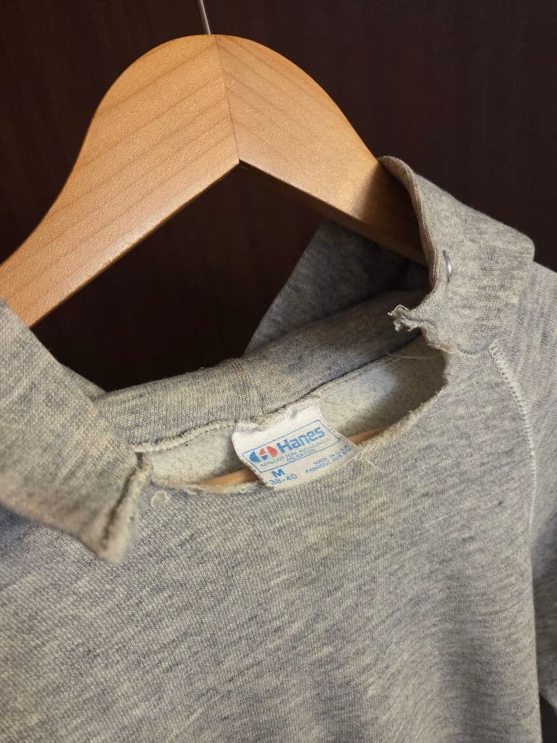 80s　Hanes USA製　ヴィンテージ　パーカー　霜降りグレー M