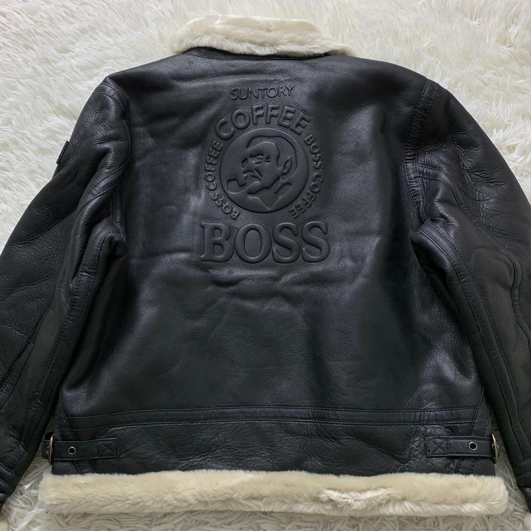 美品■サントリー　BOSS コーヒー　B-3フライトジャケット ブラック　L